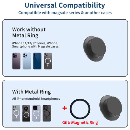 Grippopso Magnetic Folding Mobile Phone Grip Holder Socket Support Tok for Iphone 16 15 14 13 Ring Finger Expanding Stand