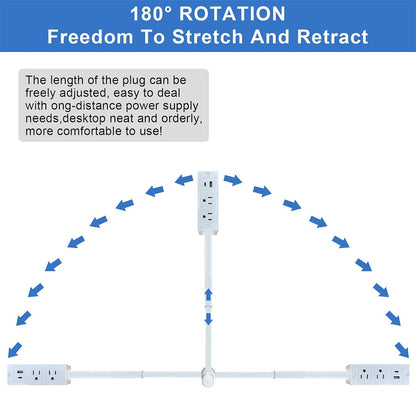 Electrical Outlet Extender Features USB-A, USB-C, and 2 AC Electrical Outlet Ext