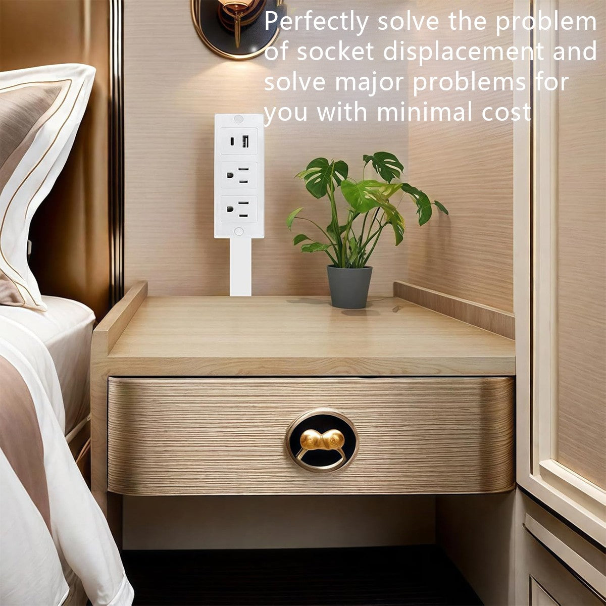 Electrical Outlet Extender Features USB-A, USB-C, and 2 AC Electrical Outlet Ext