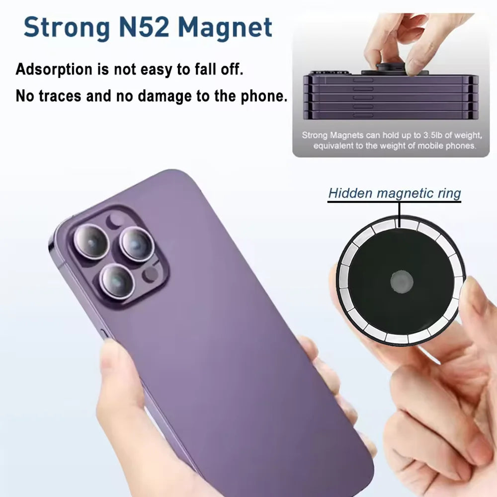 Grippopso Magnetic Folding Mobile Phone Grip Holder Socket Support Tok for Iphone 16 15 14 13 Ring Finger Expanding Stand