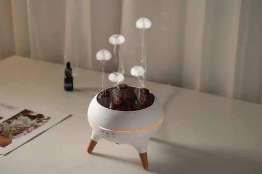 Dynamic Jellyfish Air Humidifier 250Ml Essential Oil Diffuser Remote Control Bedroom Humidifier with 7 Colorful Night Lights